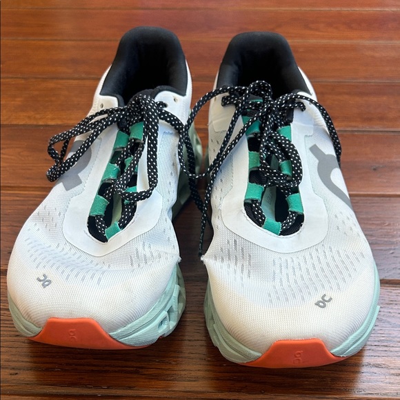 White/Mint/Orange Oncloudmonster Running Shoes Women’s Size 10.5 EUC - Picture 4 of 9